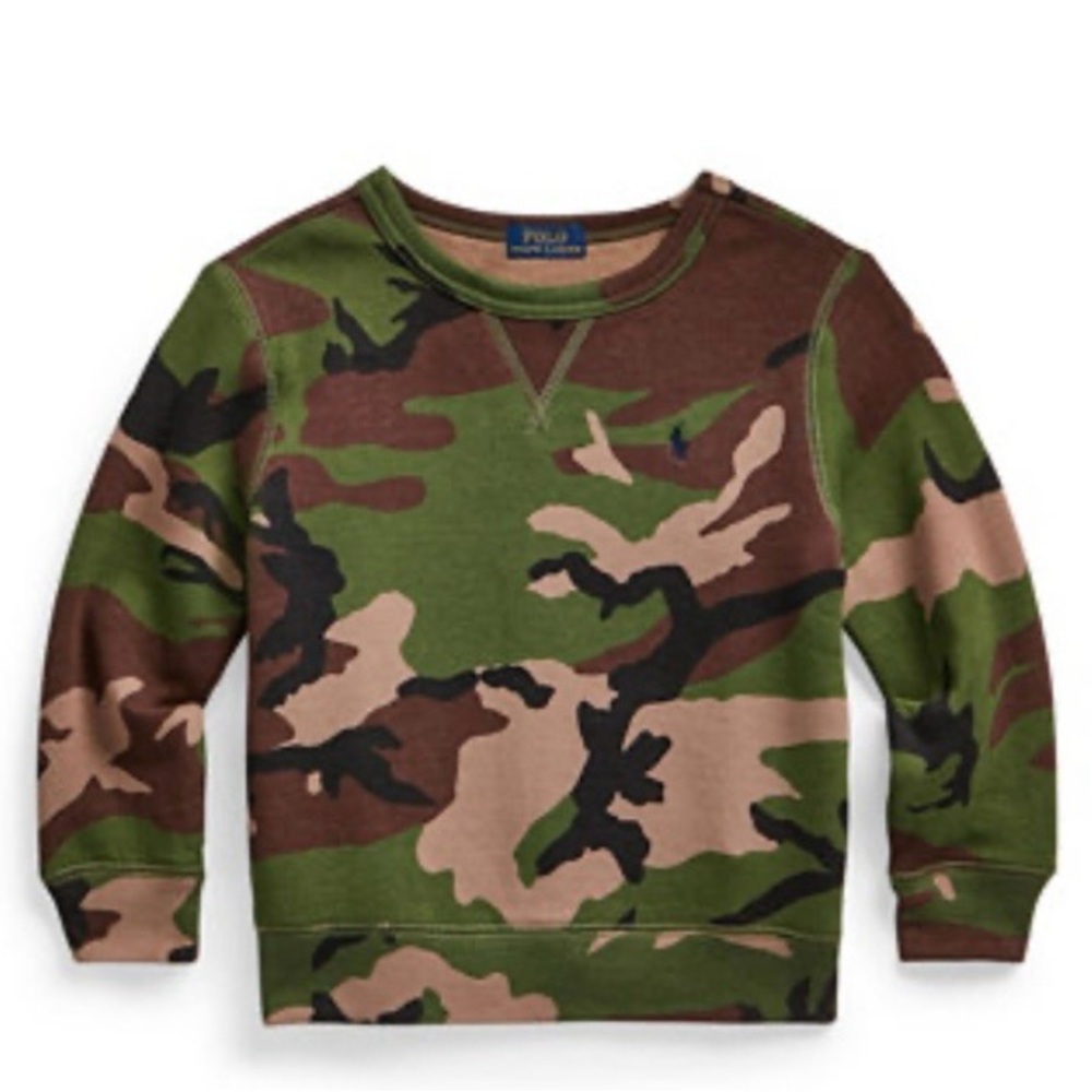 Polo by Ralph Lauren Kids Camouflage Pullover Sweatshirt - Green & Brown